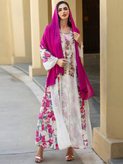 15065 Middle Eastern robe, hand-sewn diamond Dubai Arabian print robe dress