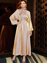 Champagne Shimmer Rhinestone Maxi Dress