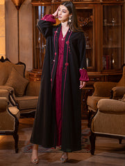 15022 Encounter Rose High-end Hand-sewn Diamond Luxury Texture Two-piece Cardigan Jacket Dress