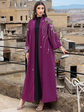 15020 Arab Middle East Dubai Fashion Elegant Embroidered Beaded Cardigan Robe