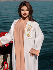 15198 Reversible Gradient Open Abaya Elegant Long-Sleeve Modest Cardigan