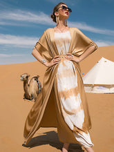 Gold and White Two-Piece Abaya Set