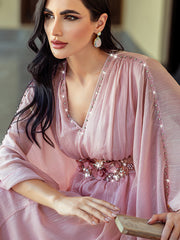 15038 new cherry blossom powder hand-sewn three-dimensional flower robe fashion temperament travel photo dress