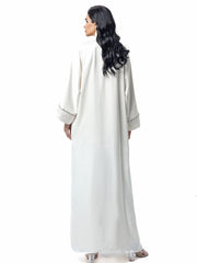 15112 White two-piece Arabian robe, Middle Eastern kaftan fashion hand-sewn diamond dress skirt