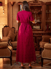 15022 Encounter Rose High-end Hand-sewn Diamond Luxury Texture Two-piece Cardigan Jacket Dress