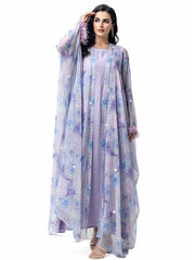 15119 Hand-Swen Bead Embellishments Rhinestone Long Abaya, Elegant Modest Vacation, Long Sleeve,Kimono Sleeve, Tie Dye, Cardigan Collar,