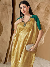 15158 new contrasting satin three-dimensional jacquard ABAYA robe
