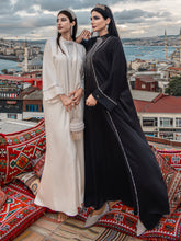 15112 White two-piece Arabian robe, Middle Eastern kaftan fashion hand-sewn diamond dress skirt