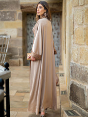 15031 khaki two-piece flowing long-sleeved cardigan robe women's clothing