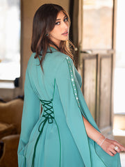 15039 Middle Eastern Apparel Fashion Robe abaya Sewn Diamond Women's Evening Dress