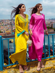 15090 light luxury satin bead splicing feather explosion small fragrant dress thin robe