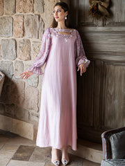 15014 high-end glass-inlaid diamond women's clothing splicing chiffon lantern sleeve A-shaped long dress
