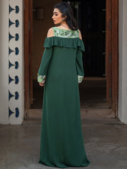15058 new abaya middle east arabic dress long dress ruffle edge off-the-shoulder long dress