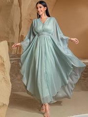 15037 new mint green hand-sewn bead robe fashion temperament travel photo dress