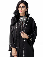 15113 black two-piece arabic robe, Middle Eastern kaftan fashion hand-sewn diamond dress skirt