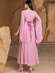 15039 Middle Eastern dress muslim fashion robe abaya sewn diamond women's evening dress