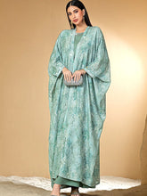 BA5042 green open abaya — outer layer only, view 1
