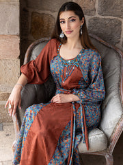 15012 Daily Premium Abaya Maxi Dress | Color-Block Collision & Bead Embellishments, Effortlessly Master Abaya Fashion Wear