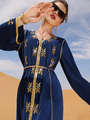 BA607 new navy blue hand-sewn diamond dress, party, annual meeting, long dress and robe.