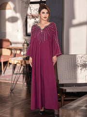 15149 Vintage-Inspired  Abaya Dress – Modern Tailoring Meets Bead Elements, Maximizing Fashion Appeal