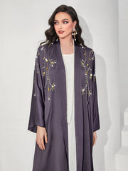 503 purple-gray fashion sewn rhinestone outer cover