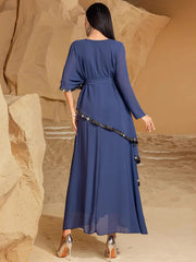 BA9013 Double Chiffon Irregular Skinny White Meat Cover Dress Party Gathering Temperament Long Dress