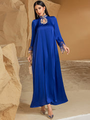 Embellished Fringe-Cuff Maxi Dress