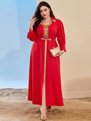BA3108 new small lapel fashion flower sewn diamond dress Middle East Dubai Arab socialite temperament even