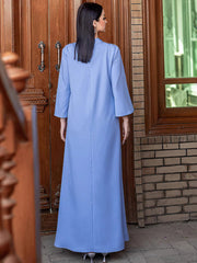 15134 new semi-turtleneck heavy industry party dress Middle East new fashion MUSILIN long dress