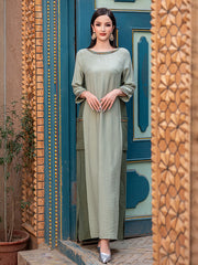 15191 Loose Robe Perfect For Casual Daily Wear And Home Leisure, Modest Long Sleeve Arabian Abaya