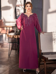 15149 Vintage-Inspired  Abaya Dress – Modern Tailoring Meets Bead Elements, Maximizing Fashion Appeal