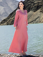 15226 Elegant hand-stitched diamond evening dress abaya long dress robe