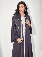 503 purple-gray fashion sewn rhinestone outer cover