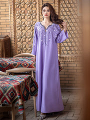 15149 Vintage-Inspired  Abaya Dress – Modern Tailoring Meets Bead Elements, Maximizing Fashion Appeal