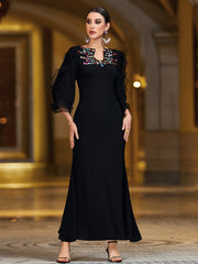 Black Embellished Evening Gown