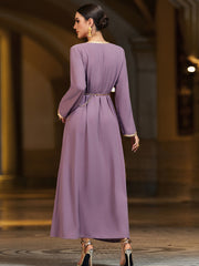 4032 Hand-Swen Bead Embellshments Rhinestone Long Abaya,  Elegant Rmantic Glamorous Vacation Fantasy Long Sleeve