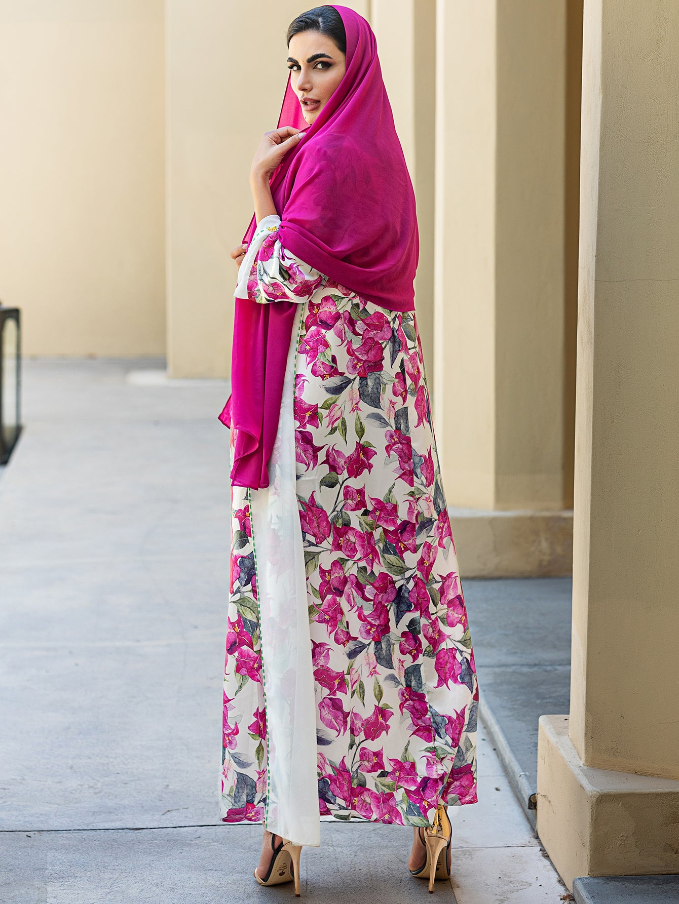15065 Middle Eastern robe, hand-sewn diamond Dubai Arabian print robe dress