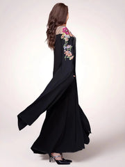 15185 women's robe, light luxury applique embroidered bead women's dress Middle East abaya foreign trade clothes