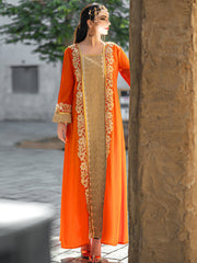 4092 Hand-Swen Bead Embellshments Rhinestone Long Abaya,  Elegant Modest Rmantic Glamorous Vacation Fantasy  Long Sleeve
