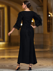 Black Embellished Evening Gown