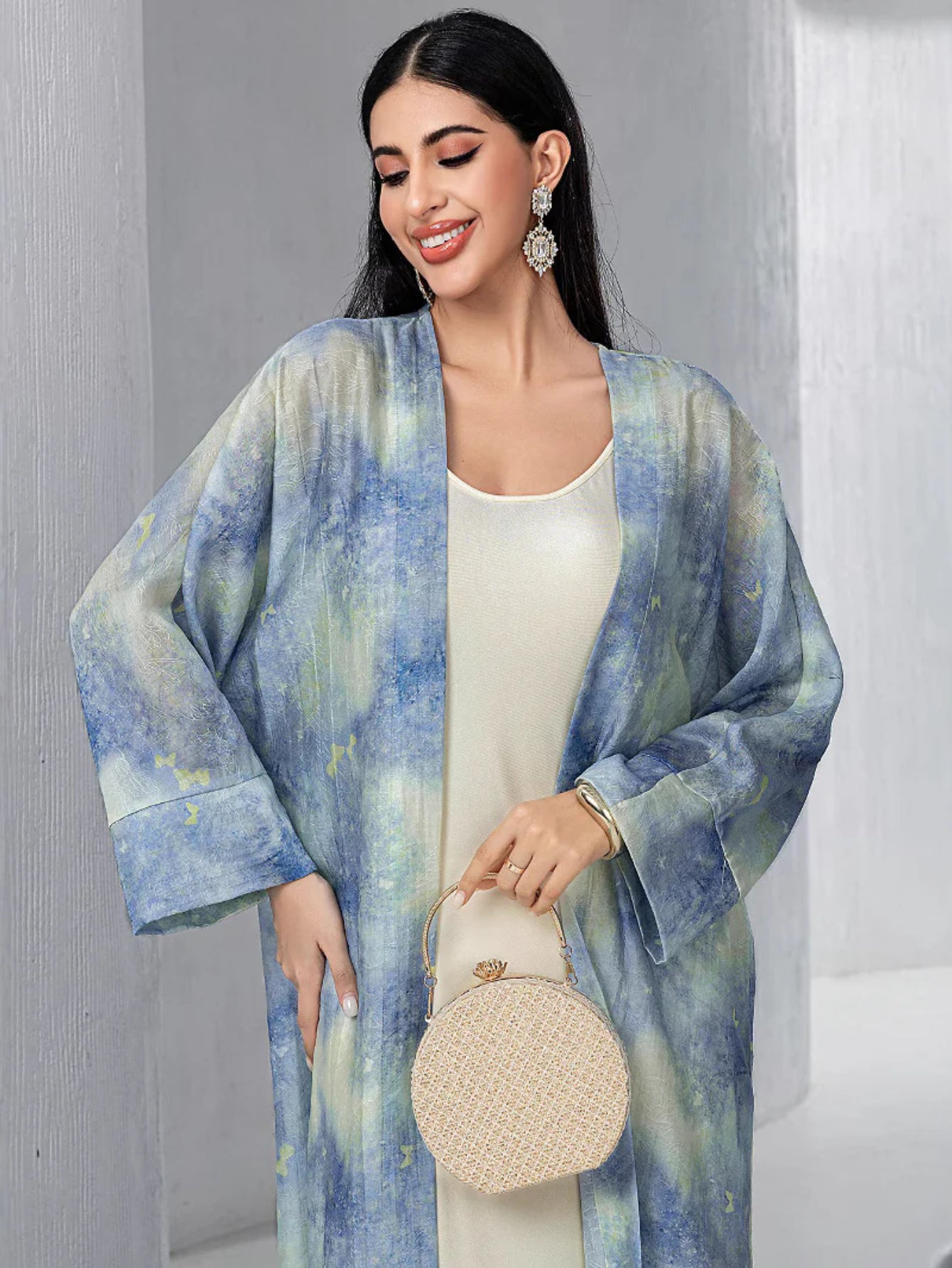 15150 new suspender two-piece set of smudge printing loungewear women's pure desire style thin Middle Eastern women's clothing