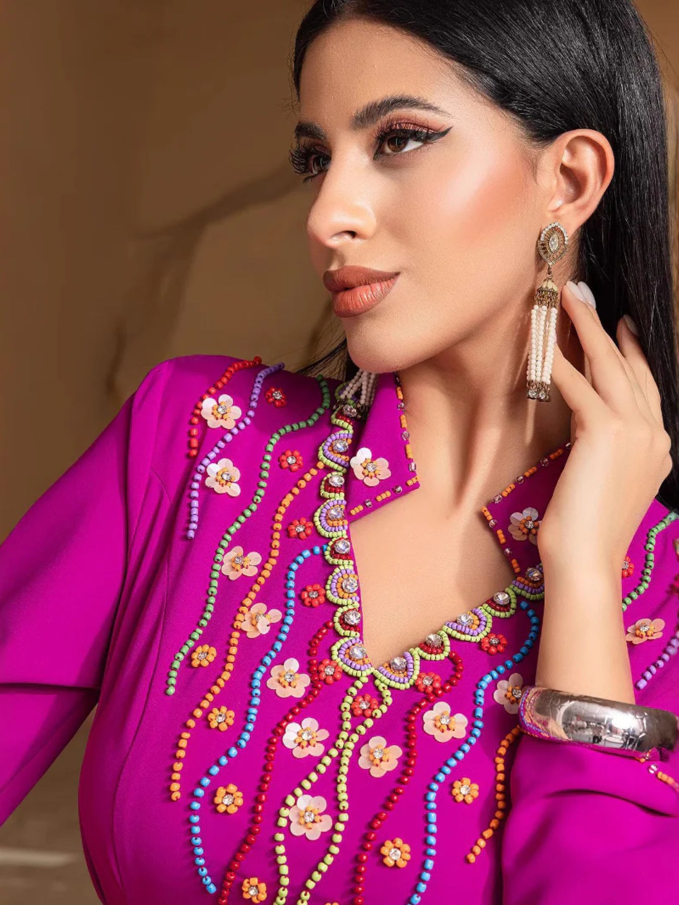 15250 Arab Dubai Heavy Industries hand-sewn beaded embroidered dress party dress