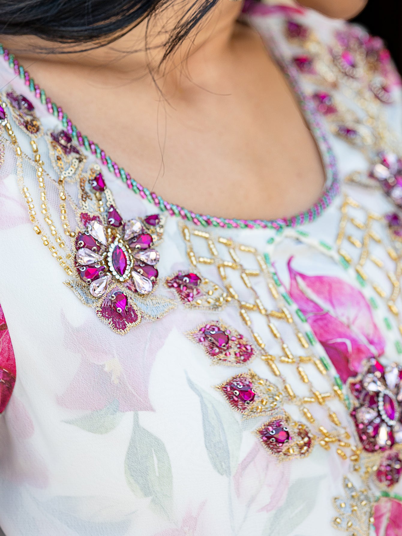 15065 Middle Eastern robe, hand-sewn diamond Dubai Arabian print robe dress