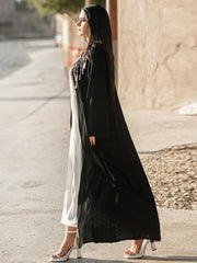 4083 Hand-Swen Bead Embellshments Rhinestone Long Abaya,  Elegant Rmantic Glamorous Vacation Fantasy Long Sleeve