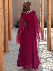 15180 Middle Eastern Clothing abaya Robe Handmade Beaded Dress Fashion Dress