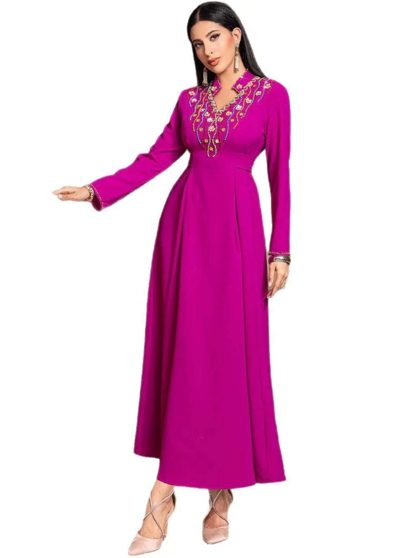 15250 Arab Dubai Heavy Industries hand-sewn beaded embroidered dress party dress
