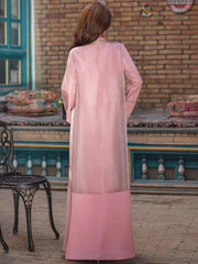 15188 Cherry blossom powder organza two-piece cardigan dress in stock