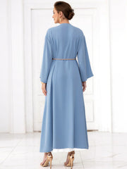 BA7016 new arabic cardigan with hand-sewn diamond abaya kimono middle eastern women's clothing