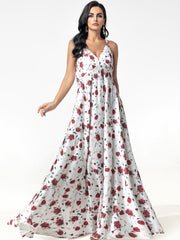 BA5101 abaya set Embroidered Print Flared Maxi Dress with Textured Cotton-Silk Blend, Open Front Robe, and Headscarf Three-Piece Set