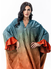 5070Hand-Swen Bead Embellshments Rhinestone Long Abaya,  Elegant Modest Rmantic Glamorous Vacation Fantasy  Long Sleeve